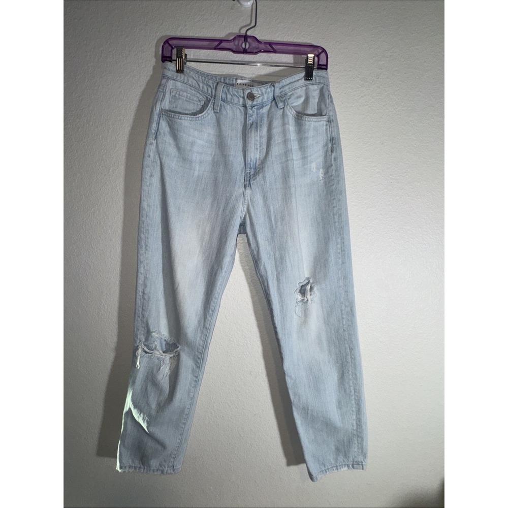 Flying Monkey Women's Jeans 28 High Rise Distressed Grunge Boho Denim Light Wash